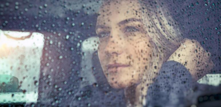 woman in car