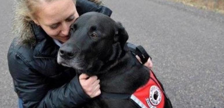 woman veteran and dog